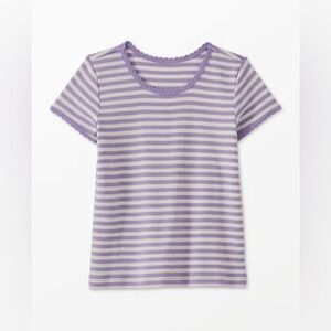 Hanna Andersson Purple Striped Pima Cotton T-Shirt Toddler Girl Size 3T